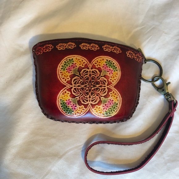 Genuine Leather Handmade Coin Bag or Wristlet - Picture 4 of 5